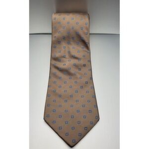1901 Nordstrom Silk Tie Brown Blue Geometric Necktie 3‎ And 1/8 Wide